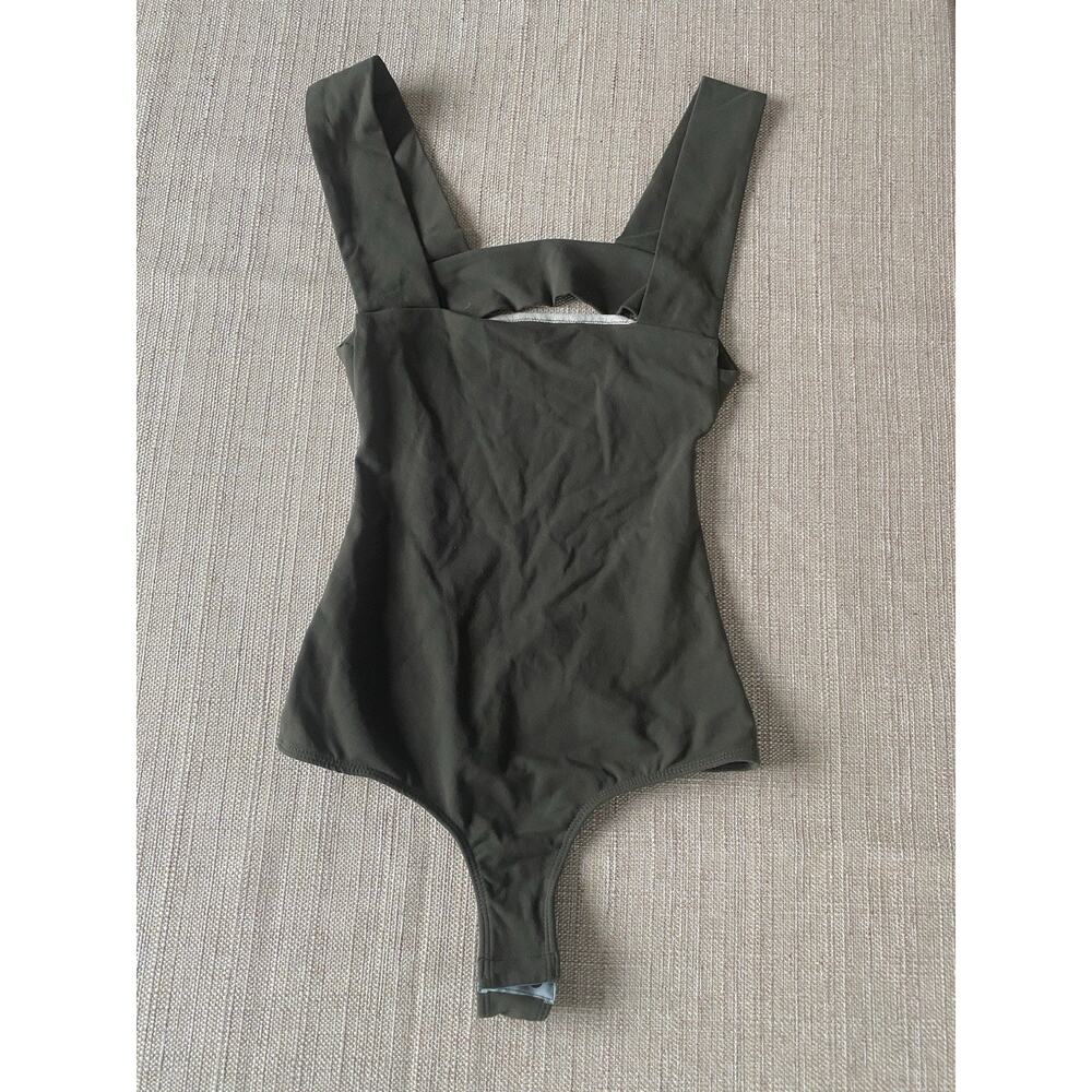 Free People Square Neck Army Bodysuit Open Back XS